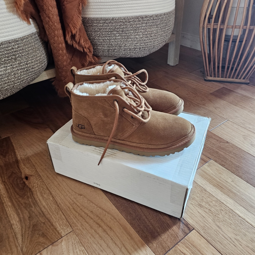 UGG Tan Ankle Boots with Laces. PRICE FIRM